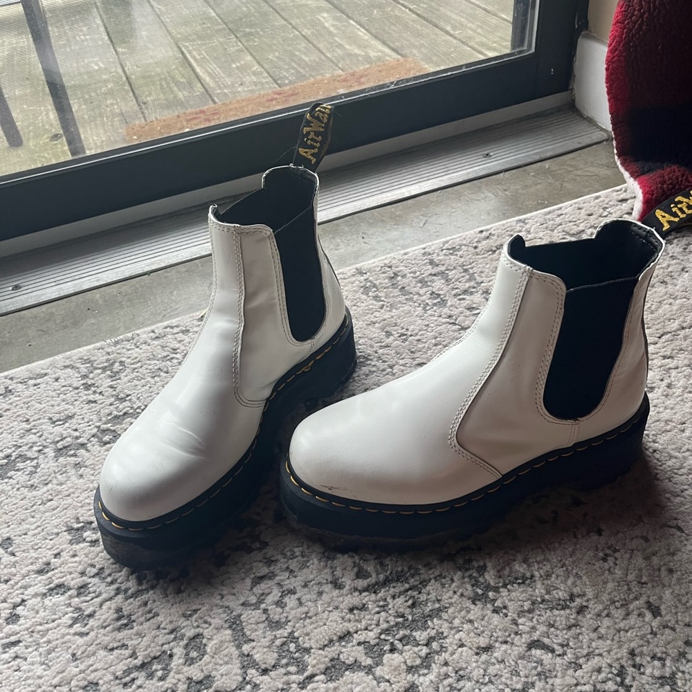 White Doc Marten Platform Boots - Picture 1 of 3